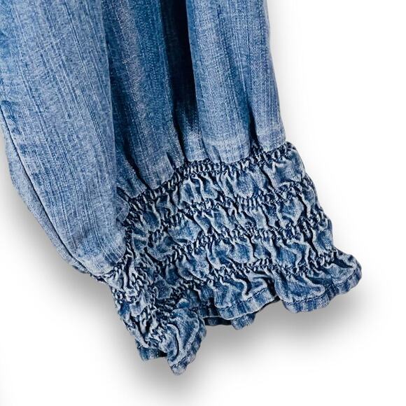 Cloth & Stone Denim Dress Belted Chambray Boho Minimalist Coastal Casual M - Picture 6 of 11